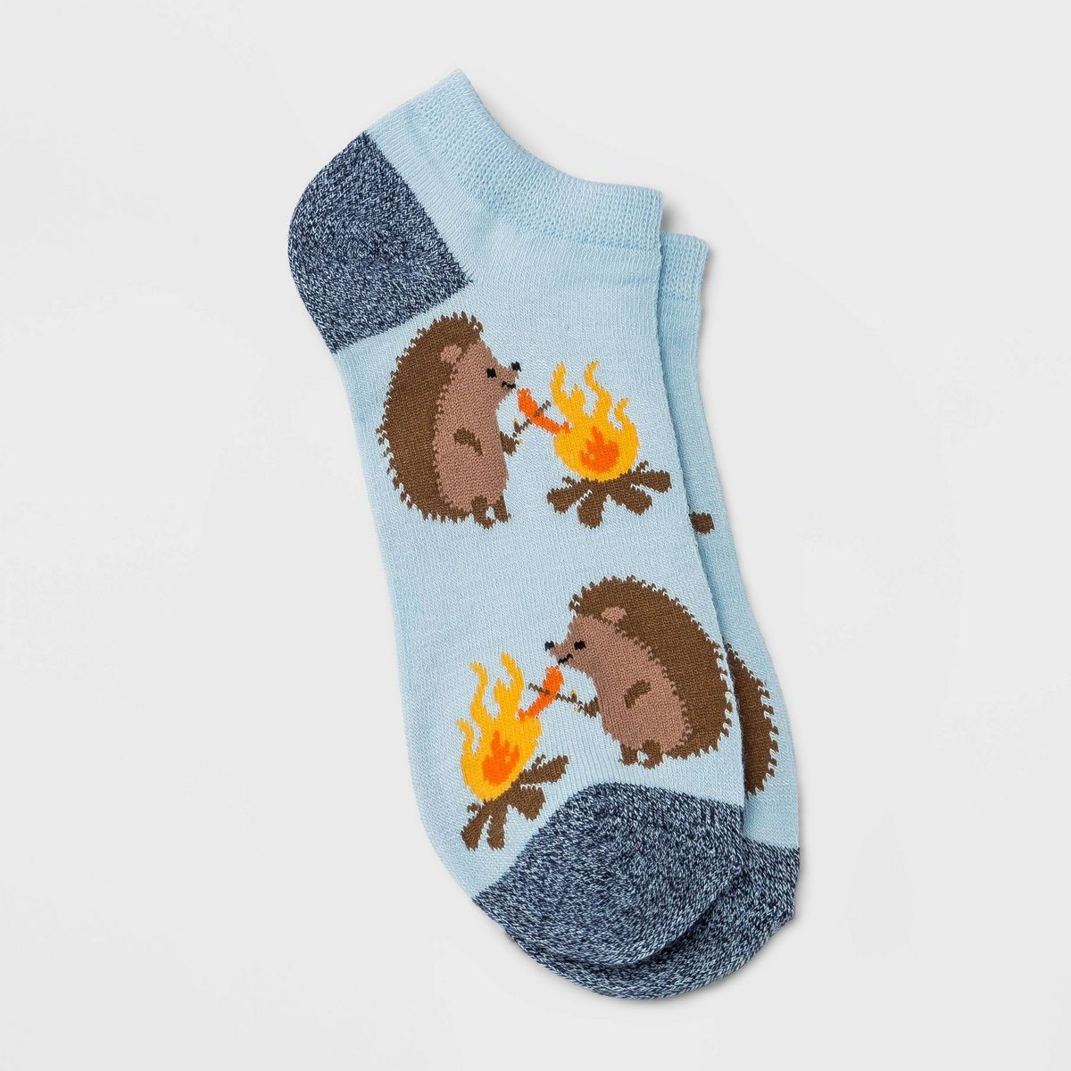 Women's Camping Hedgehogs Low Cut Socks - Light Blue 4-10 | Target