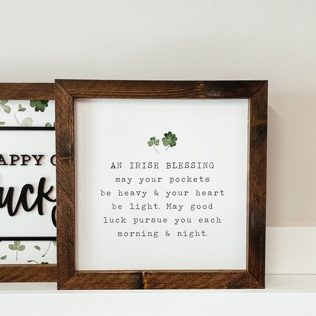 An Irish Blessing Wood Sign, St. Patrick's Day Sign, Shamrock Sign, St Patrick's Day Decor, Woode... | Etsy (US)
