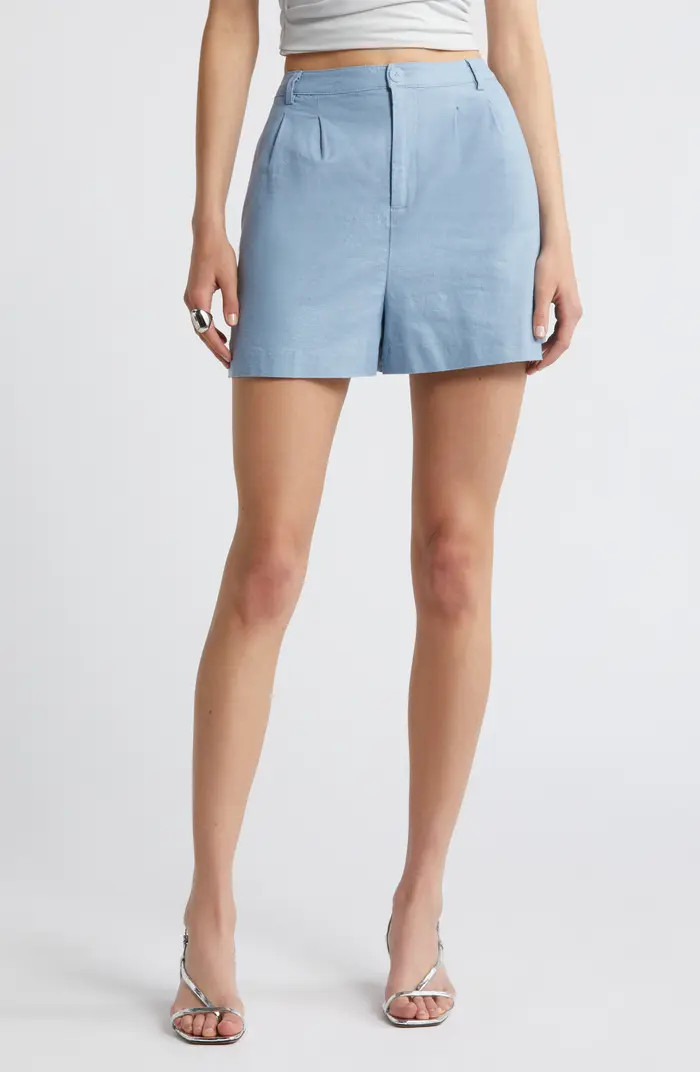 High Waist Linen Blend Shorts | Nordstrom