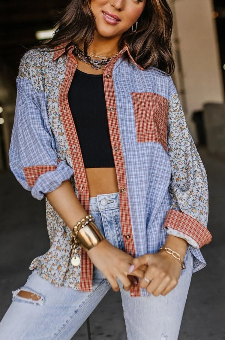 Floral & Plaid Button Down | Mindy Mae's Market
