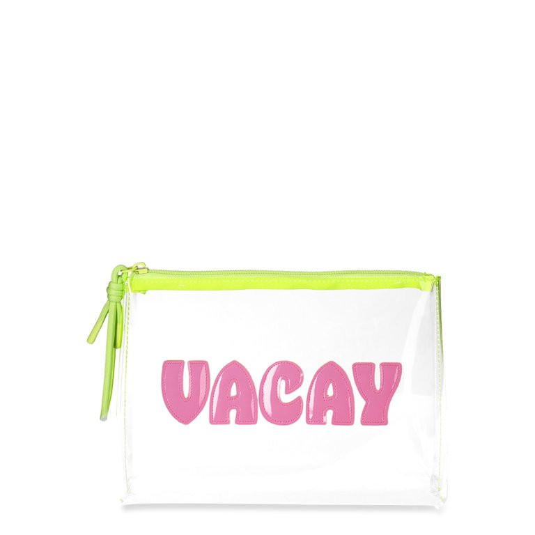 No Boundaries Women's "Vacay" Graphic Beach Pouch - Citrus Sizzle | Walmart (US)