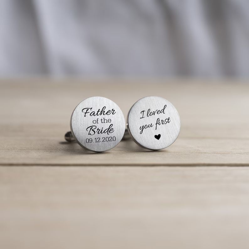 Engraved Personalized Cufflinks Father of the Bride Gift With | Etsy | Etsy (US)
