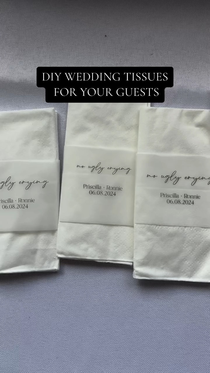 DIY wedding tissues for your ceremony #weddingdiy #diybride #diywedding #weddingtissues