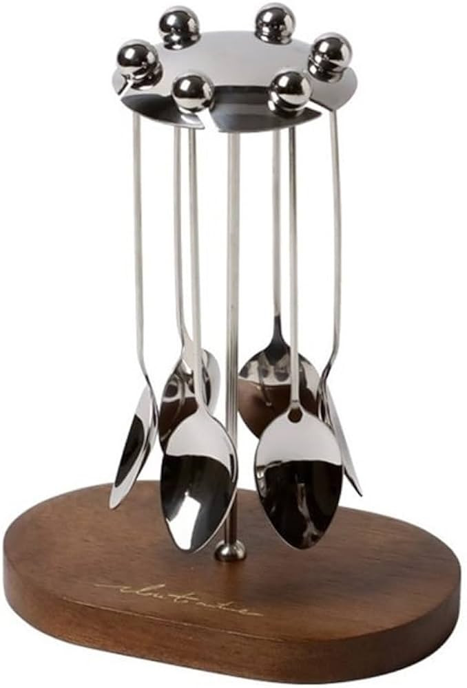 6 Pcs Coffee Spoons Teaspoons with Holder, 4.7 Inch Stainless Steel Demitasse Espresso Spoons Tea... | Amazon (US)