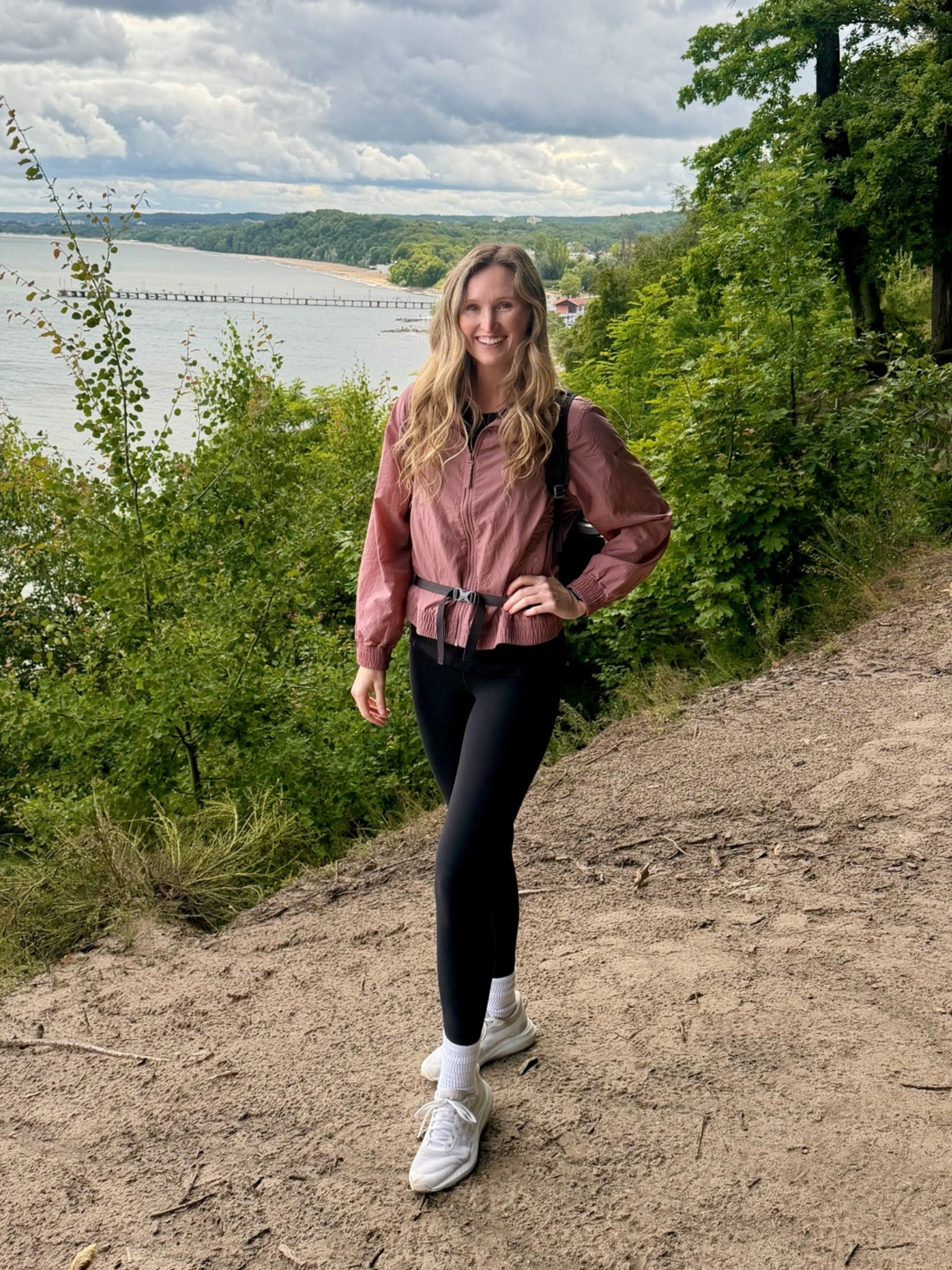 Fall hiking outfit. Comfortable and affordable tall girl friendly black leggings, mauve windbreaker, hiking backpack. 

Windbreaker tagged is same one, but don’t have this color anymore

#LTKActive #LTKTravel #LTKTall