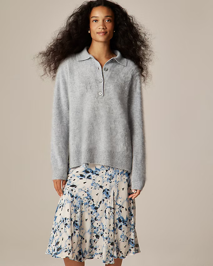 Brushed cashmere rugby sweater | J. Crew US