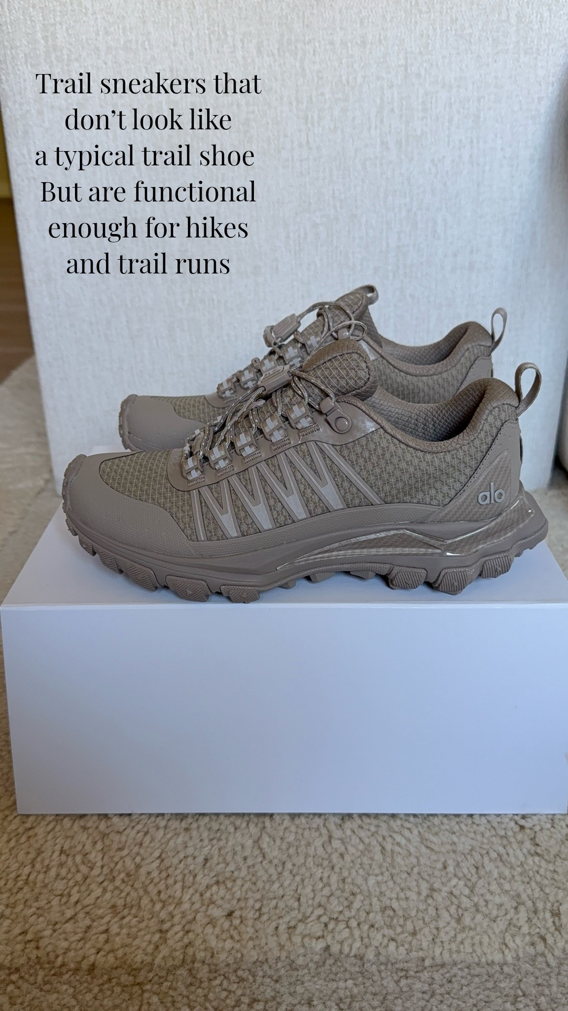 I have been eyeing these sneakers for a while and glad that I finally picked them up. They are instantly comfortable, grippy enough for the trails and stylish enough for every day. These are my new favorite sneakers. @Alo Yoga

#LTKgrwm #LTKfitnessgoals #LTKActive