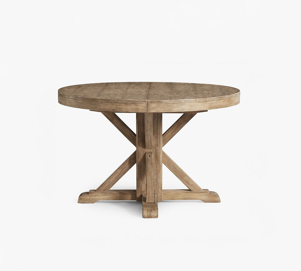 Benchwright Round Pedestal Extendable Dining Table (48"-72") | Pottery Barn (US)