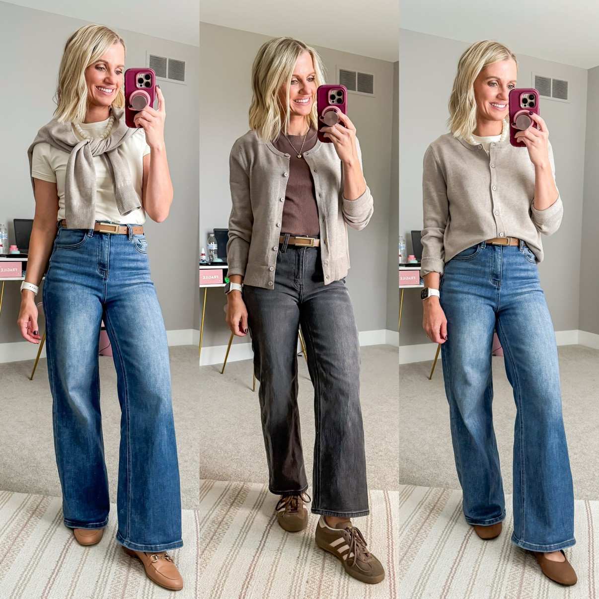 Fall Capsule 2026 🍂 Three ways I'm styling my medium-wash wide-leg jeans! This is look 6 of 9 with this piece — my 20-piece capsule mixes and matches into 120 outfits. Which one is your favorite?! Shop the pieces on my LTK! 🤎 

 #fallcapsulewardrobe #capsulewardrobe #falloutfits #fallfashion #petitestyle #affordablefashion #ltkstyle #ltkfall

#LTKPetite