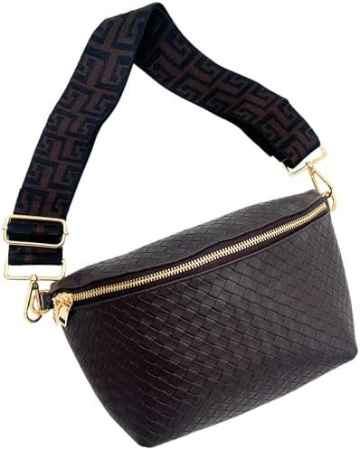 Modern+Chic Rory Oversized Crisscross Belt Bag for Women, Vegan Leather Crossbody Bag with Strap ... | Amazon (US)