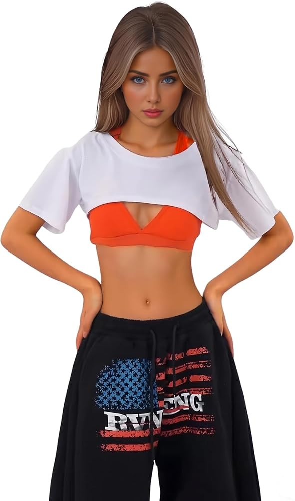 Women's Super Crop Top Shrug Short Sleeve Bolero Crewneck | Amazon (US)