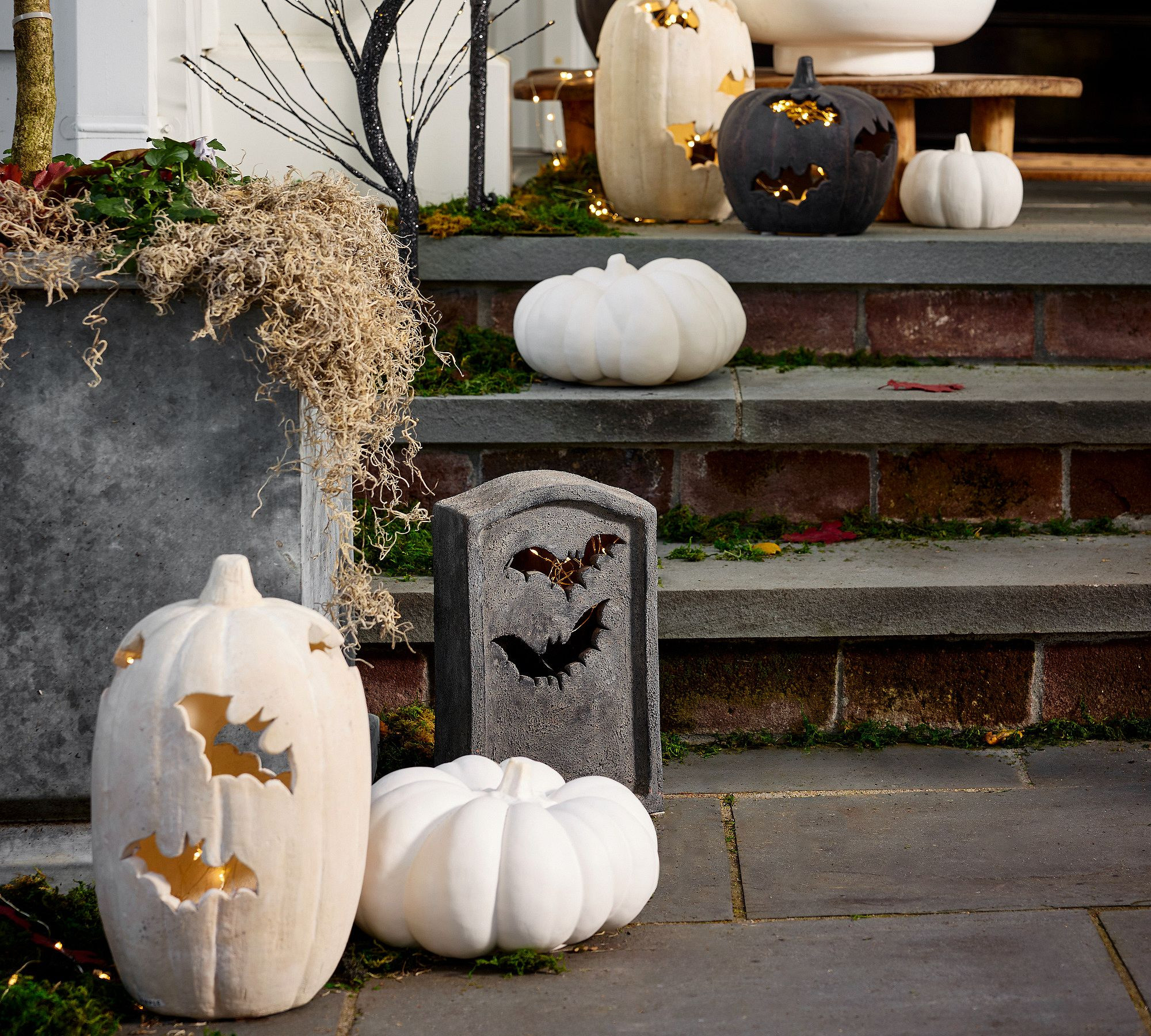 The dreamiest spookiest fall entryway setup 🍂🎃 using these pottery barn outdoor decor finds—pumpkins, lanterns, and the cutest spooky touches 👻
#fallentryway #cozyhome #halloweendecor #ltkhome #fallvibes #pumpkindecor 

 #LTKSeasonal #LTKHome #LTKSaleAlert