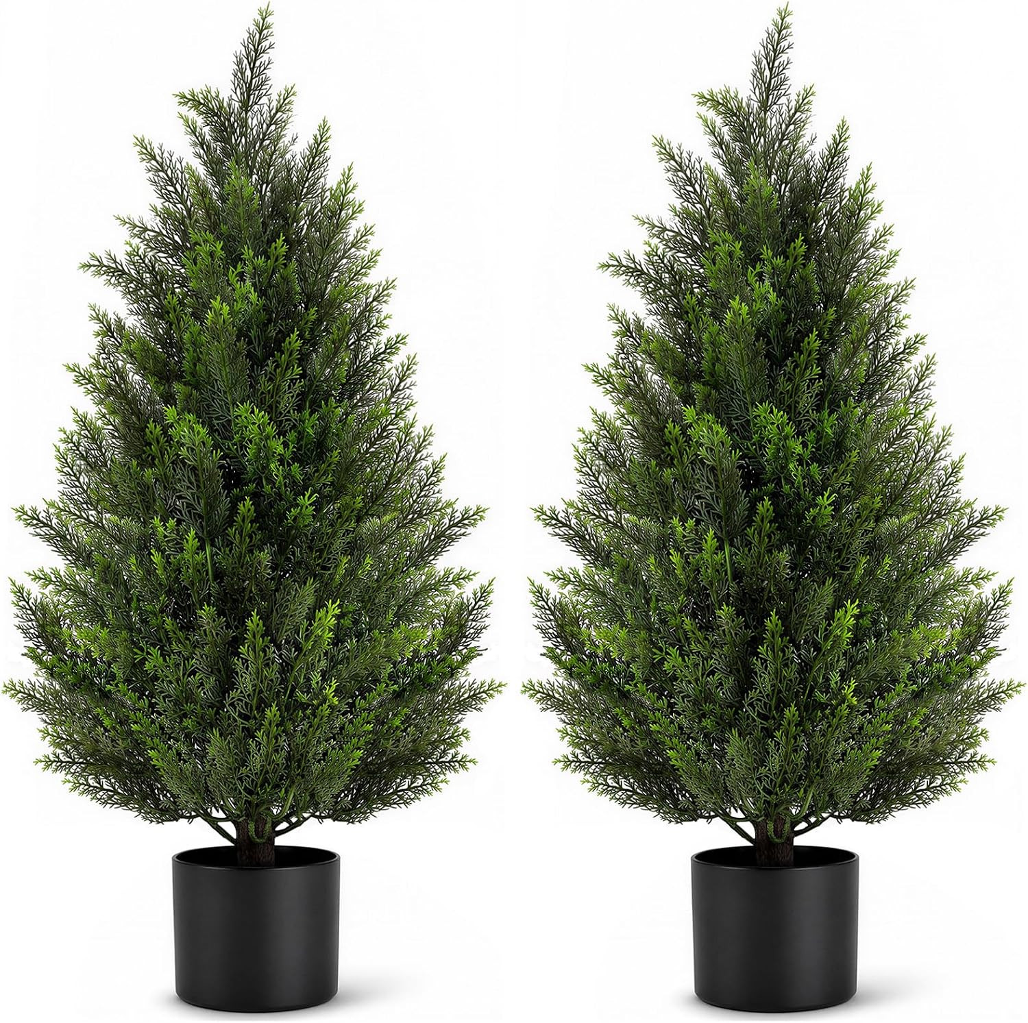 VIVATREES 3FT Artificial Topiary Cedar Trees, UV-Resistant Faux Evergreen Outdoor Plants, Artificial Pine Tree for Outdoor Front Porch Patio Entryway Decor, Set of 2 | Amazon (US)
