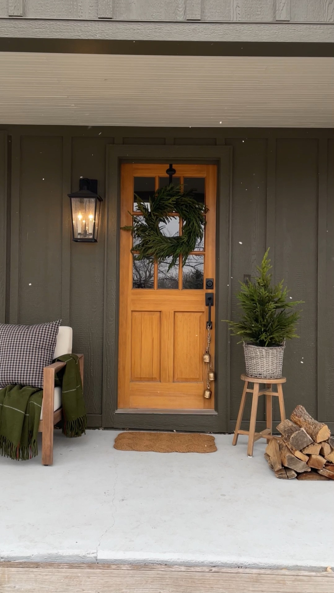 Winter porch decor // holiday wreath // faux pine tree 

#LTKhome #LTKHoliday #LTKSeasonal