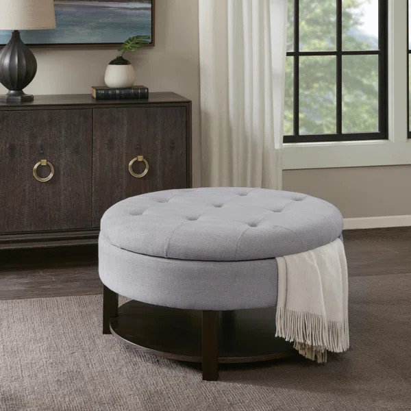 Gafna 36'' Wide Tufted Round Storage Ottoman with Storage | Wayfair North America