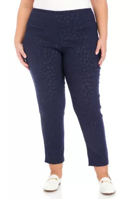 Crown & Ivy Women's Plus Size Millennium Leopard Pants | Belk