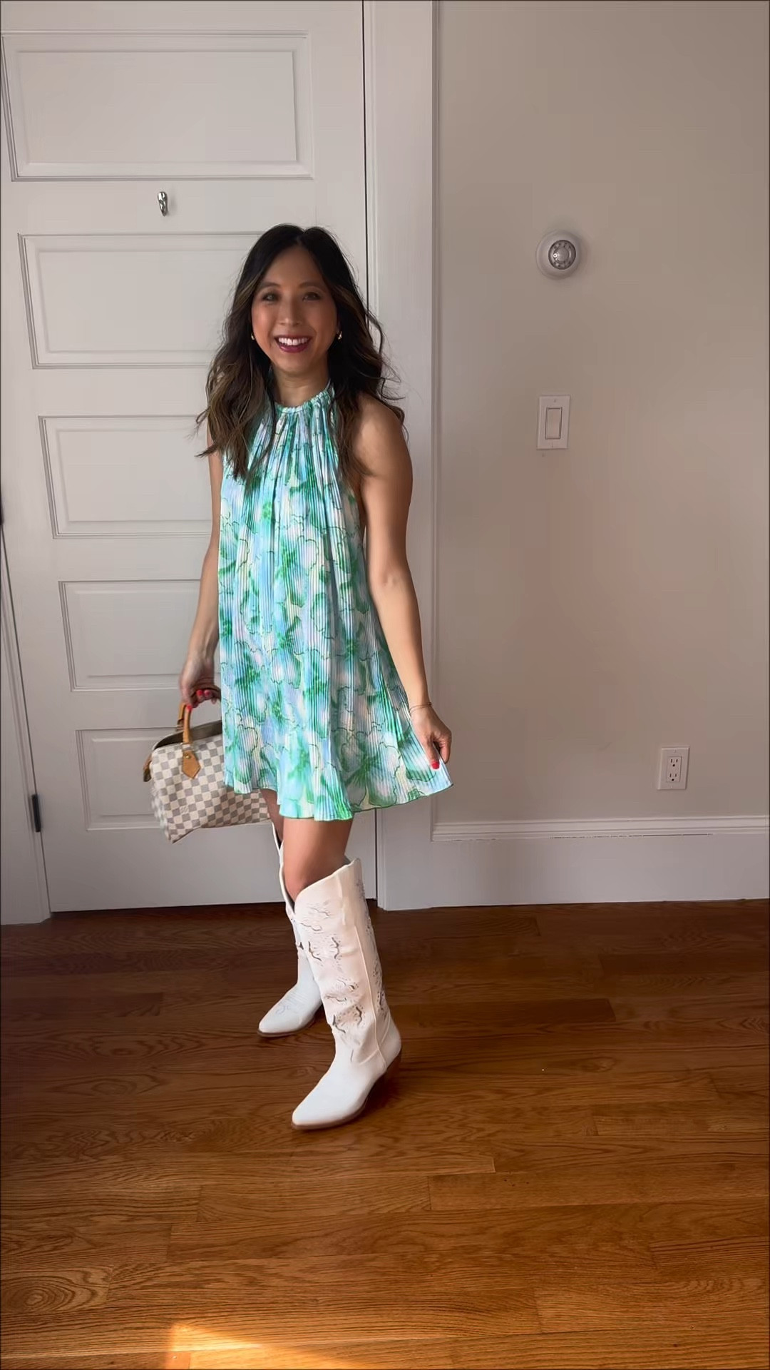 Love this combo 😍😍😍 a girly dress & cowboy boots! 

How pretty are these white boots?! Gorgeous butterfly details. Such a beautiful, feminine boot 🦋💕

#LTKootd