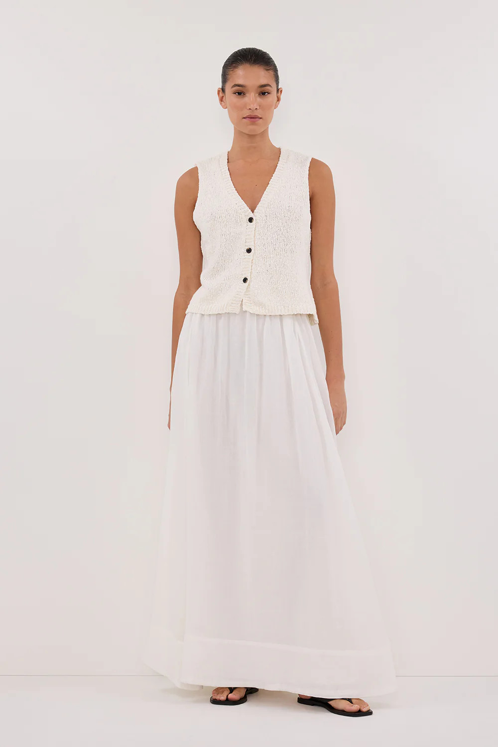 MARLOWE OFF WHITE BOUCLE VEST | DISSH