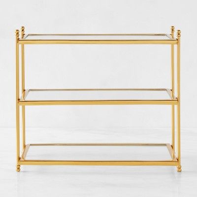 Antique Brass and Glass 3-Tiered Stand | Williams-Sonoma