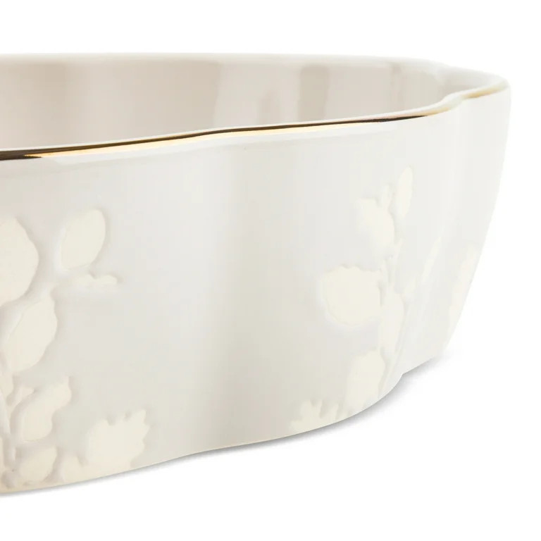 Thyme & Table 3-Piece Stoneware & Acacia Wood Serving Bowl Set, Harvest | Walmart (US)