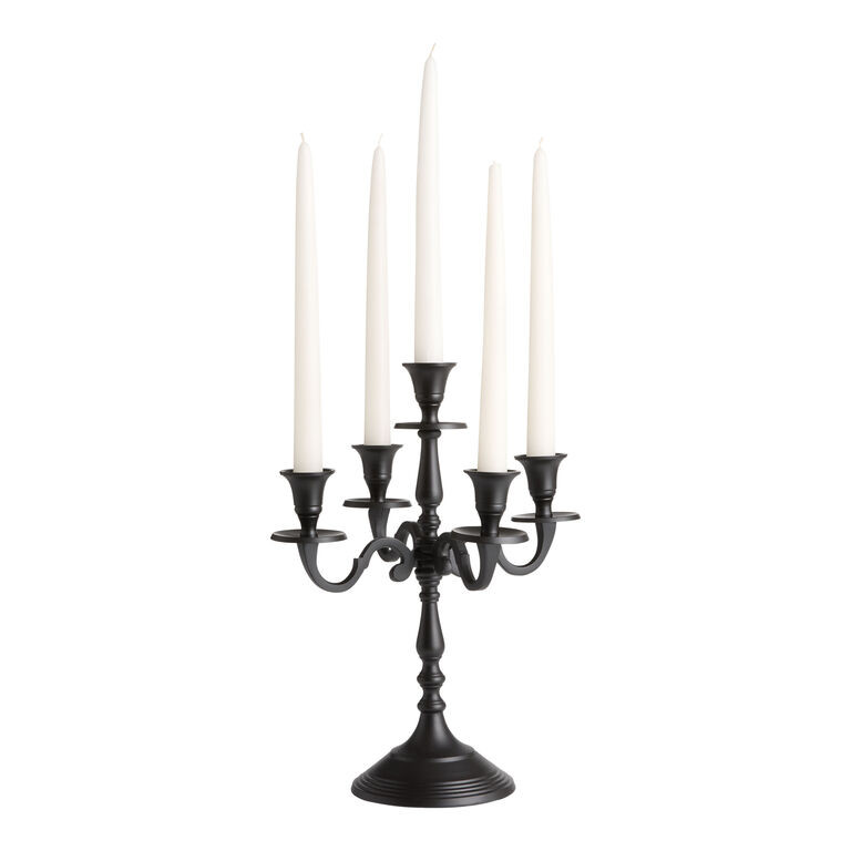 Matte Black Metal 5 Taper Halloween Candelabra | World Market