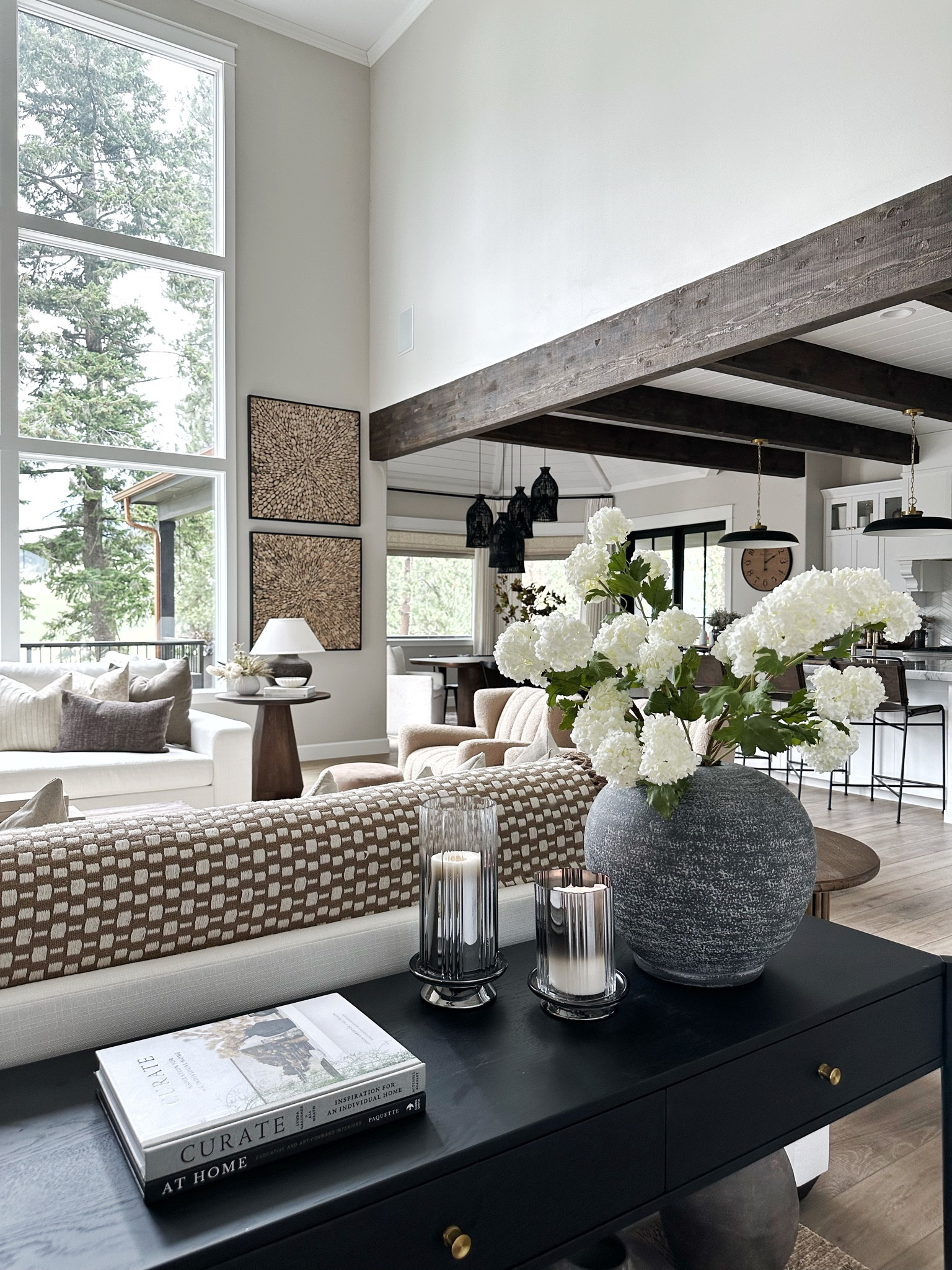 New console style arrangement with a few new items from my home. 

Console decor. Console table styling. Vase. Black vase. Round vase. Faux floral. Afloral  

#LTKhome #LTKFind #LTKSeasonal