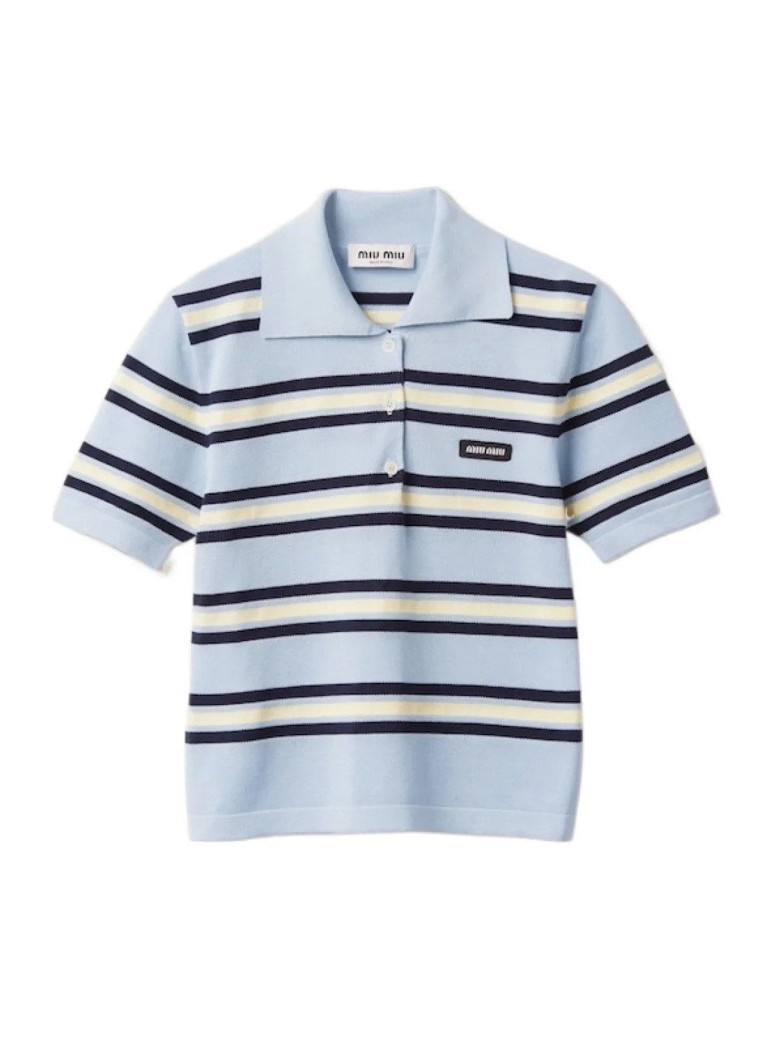 striped knitted cotton polo shirt | Senser US