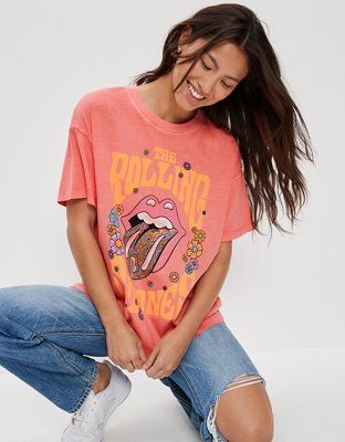 AE Oversized Rolling Stones Graphic Tee | American Eagle Outfitters (US & CA)