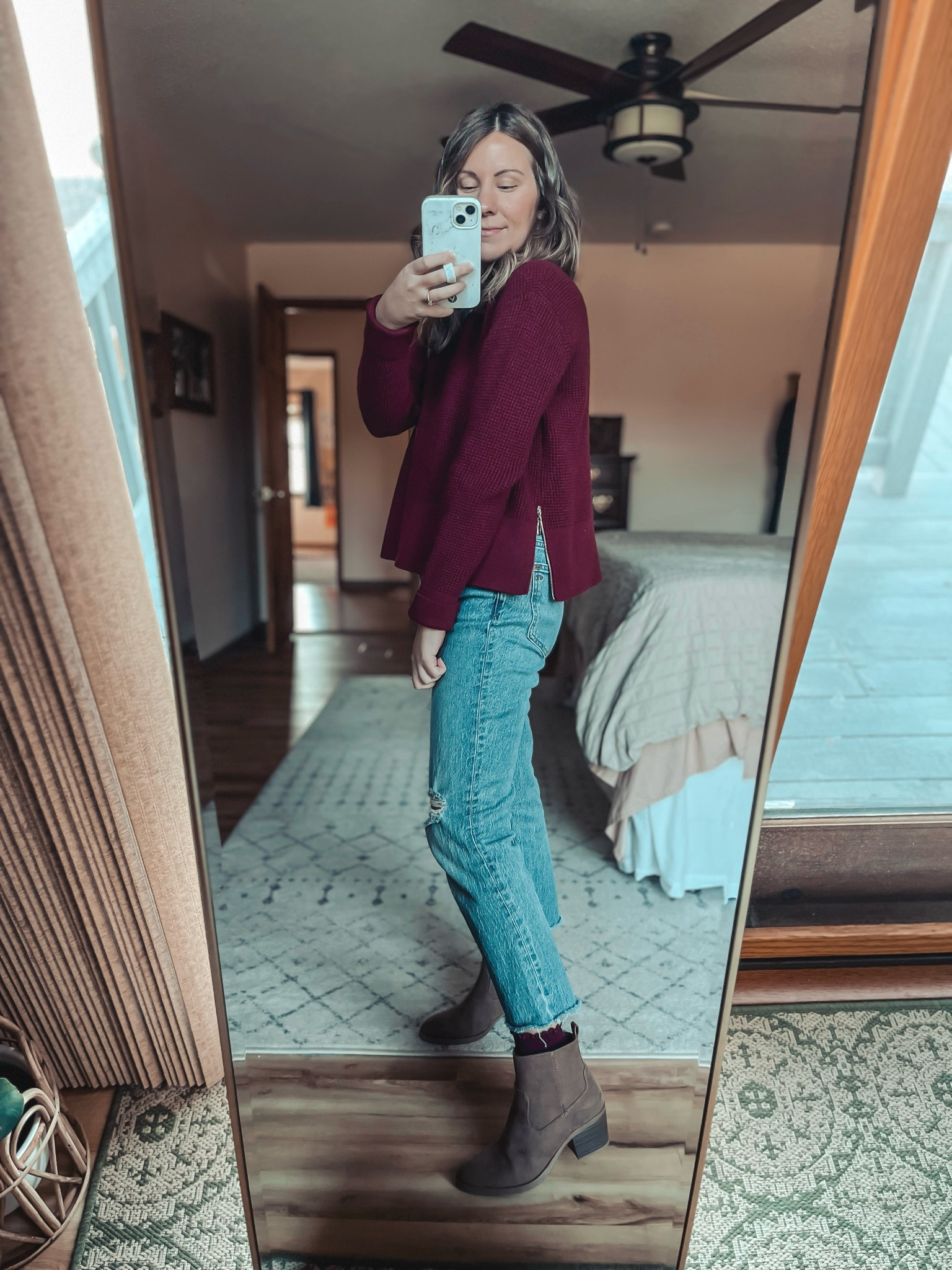 Size small in the sweater and my true size in my jeans. My jeans are from madewell last year and sold out in this wash. I linked this year’s washes in the same style (perfect vintage straight jean) and some other styles of jeans. 

#LTKstyletip #LTKfindsunder50

#LTKSeasonal #LTKHoliday #LTKFindsUnder100