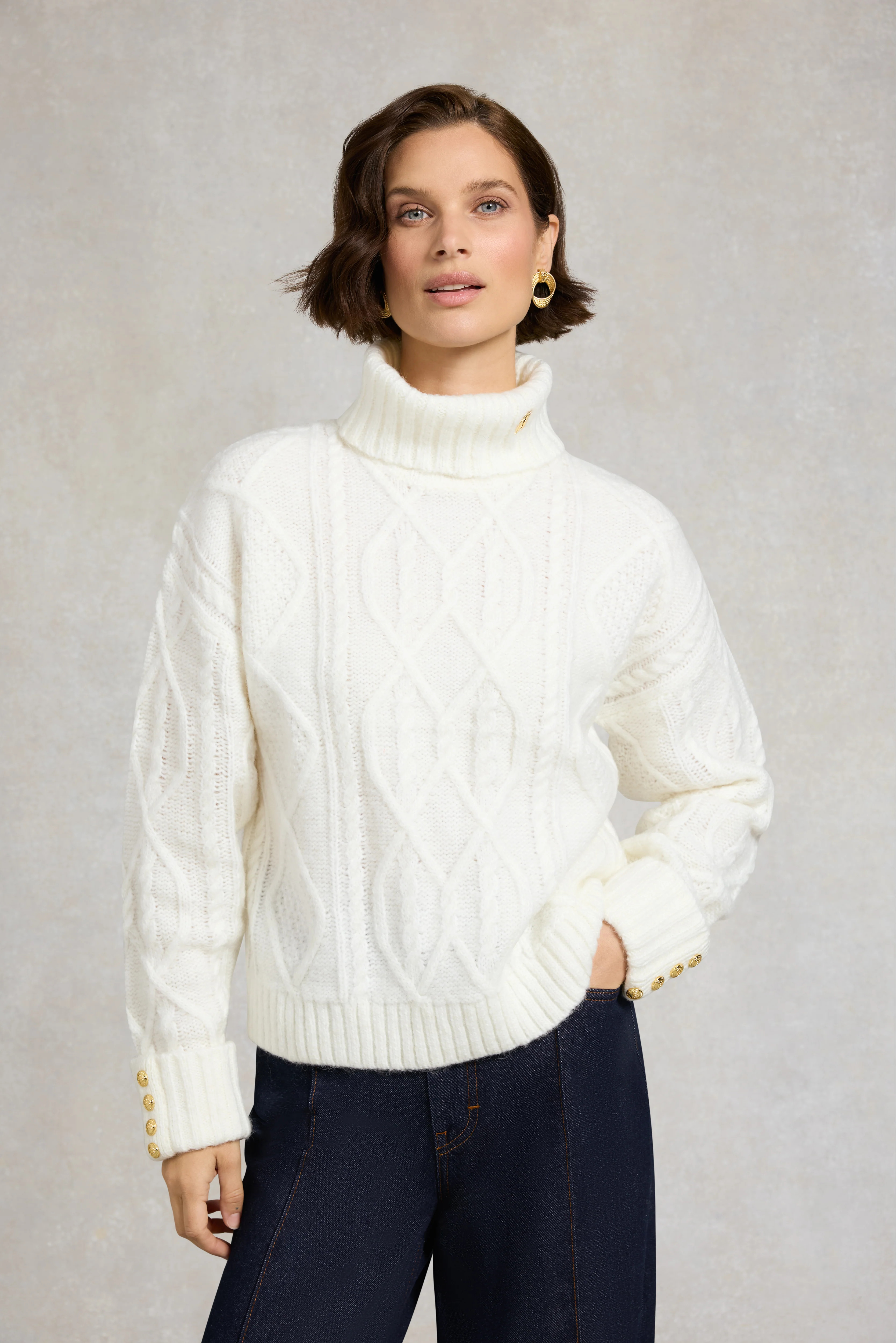 Noveli Roll Neck Knit (Natural) | Holland Cooper