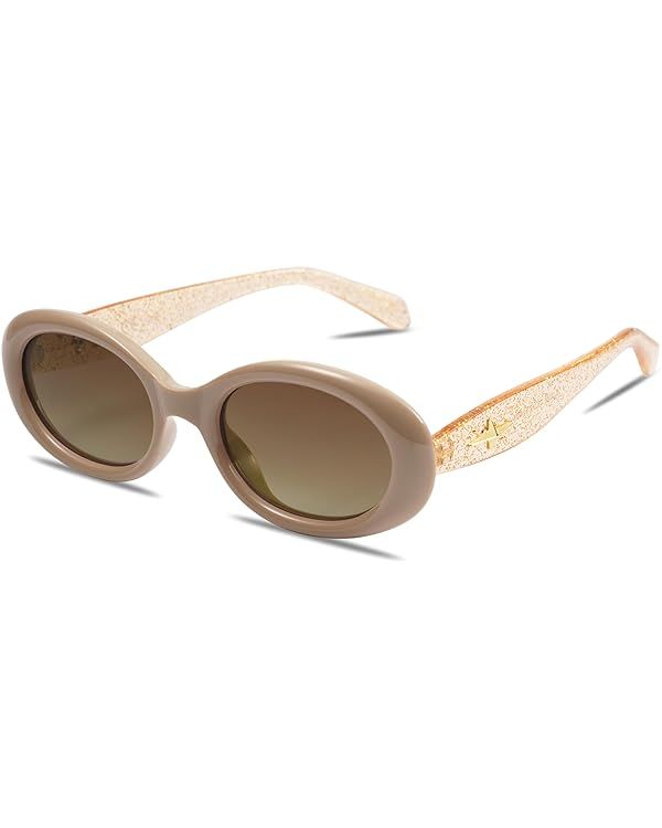 SOJOS Small Retro Oval Polarized Sunglasses for Women Men 90s Vintage Small Face UV400 Protection... | Amazon (US)