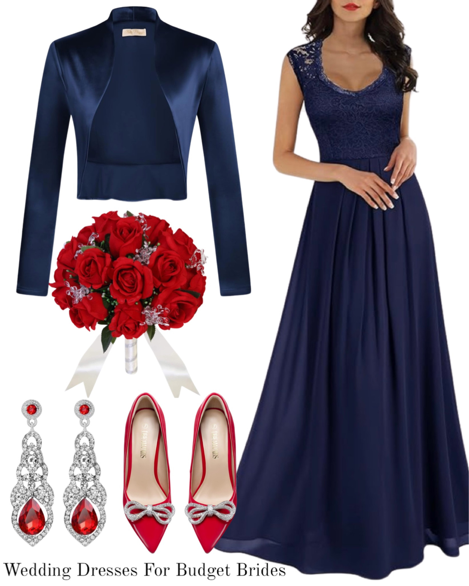 accessories for navy dress for wedding