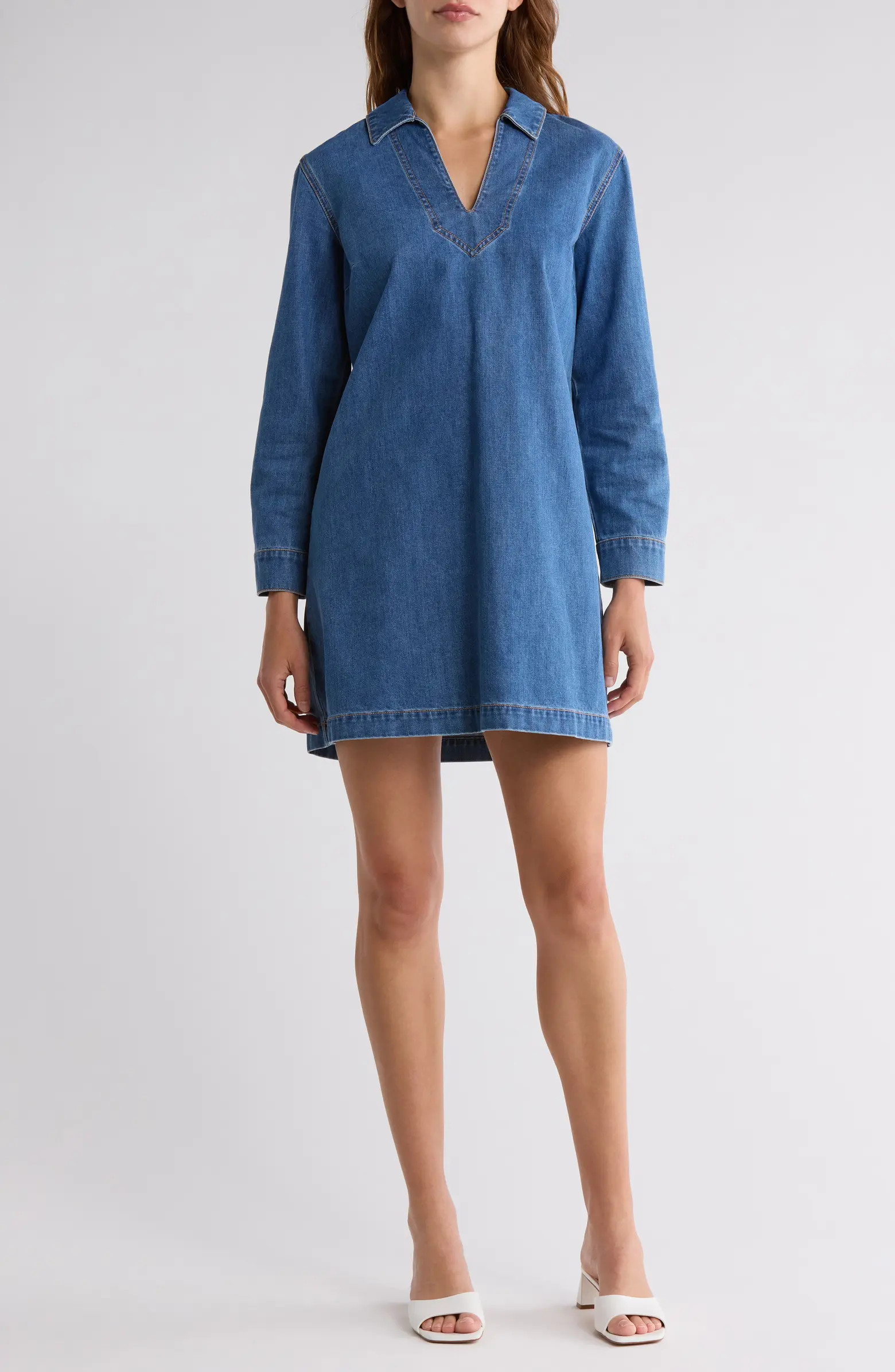 Veronica Beard Wasta Long Sleeve Denim Minidress | Nordstromrack | Nordstrom Rack