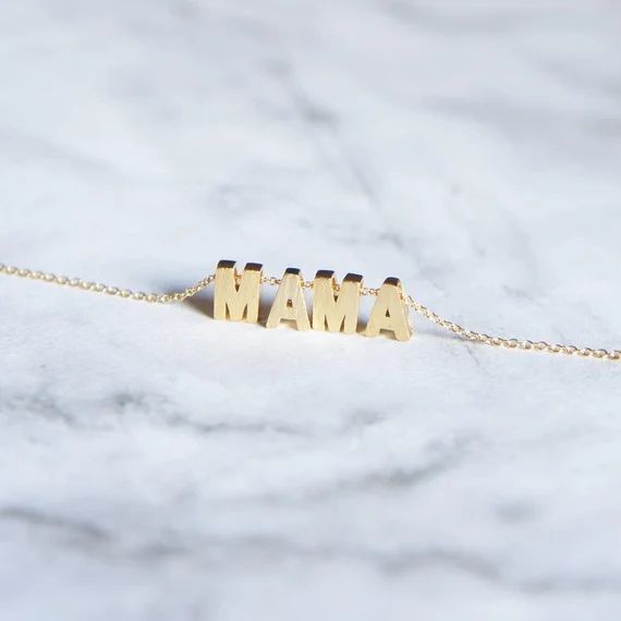 Mama Necklace Gift for Mom Custom Mother's Jewelry - Etsy | Etsy (US)