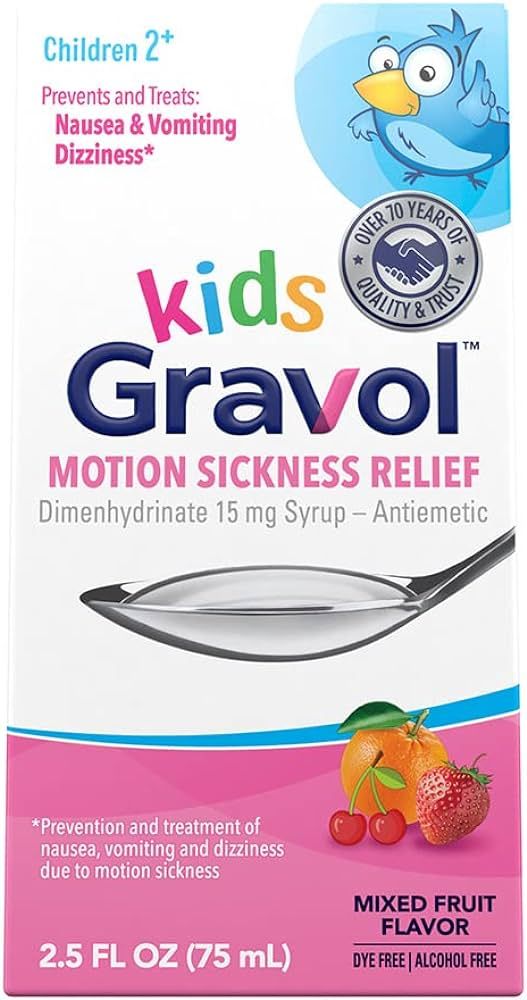 Gravol Kids Liquid for Motion Sickness Prevention and Relief, 2.5 FL OZ (75 mL)​ | Amazon (US)