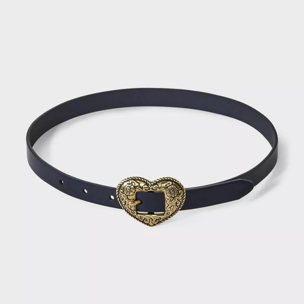 Girls' Western Heart Buckle Belt - art class™ Black/Gold | Target