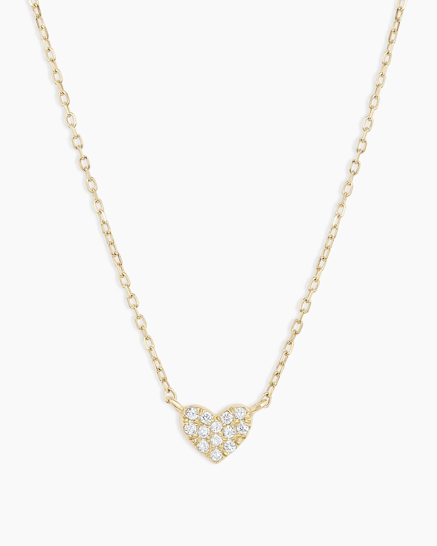 Diamond Pavé Heart Charm Necklace | Gorjana