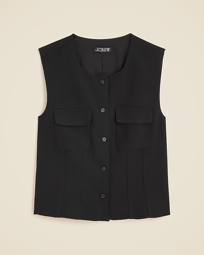 Crewneck vest in city crepe | J. Crew US