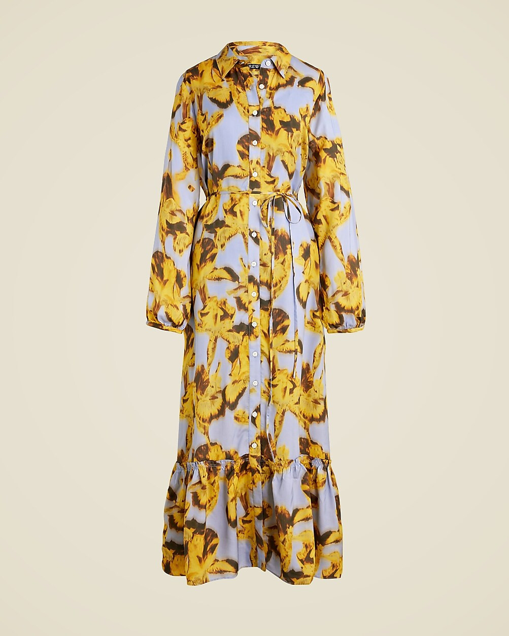 Long Amelia shirtdress in floral drapey viscose twill | J. Crew US
