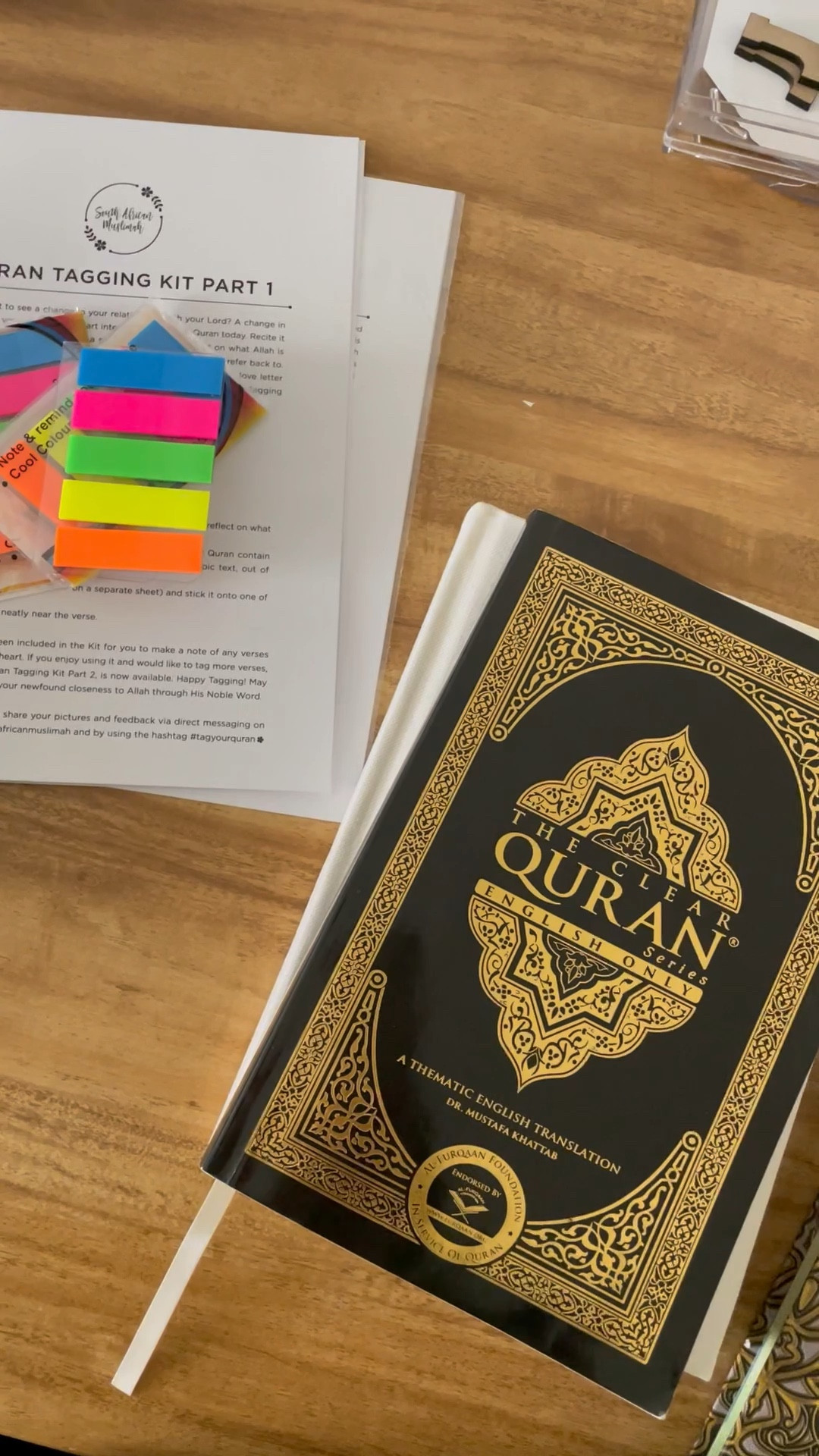 Quran with color coded tajweed & english translation and the clear Quran 