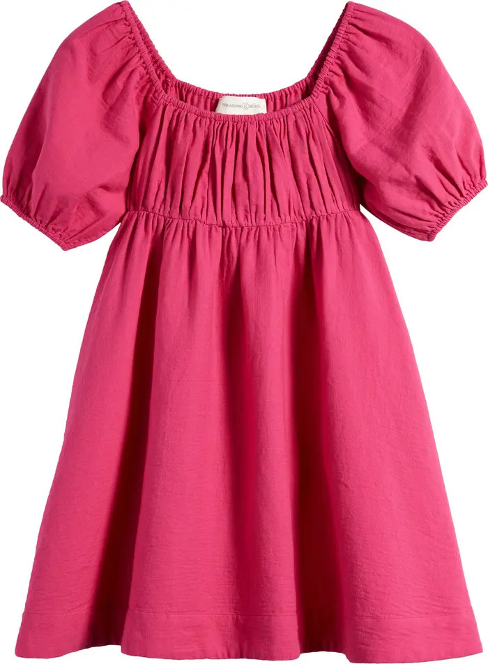 Kids' Square Neck Organic Cotton Babydoll Dress | Nordstrom