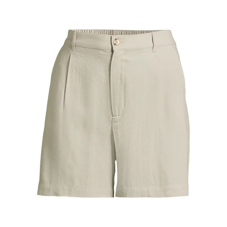 Time and Tru Women’s Linen-Blend Shorts, 5” Inseam, Sizes XS-XXXL - Walmart.com | Walmart (US)