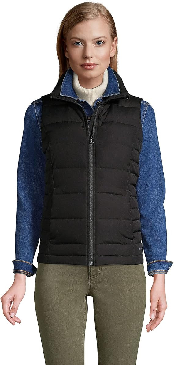 Lands' End Women's Puffer Vest Lightweight Padded Outerwear | Amazon (US)