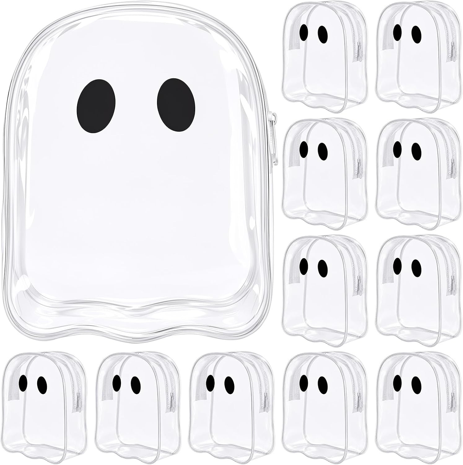 Halloween PVC Bags, Ghost Candy Bags, Funny Snack Bag, Cosmetic Pouches, Gift Giving for Halloween Parties, Suitable for Candy, Snacks, Cosmetics, Trick or Treat Party Favors | Amazon (US)