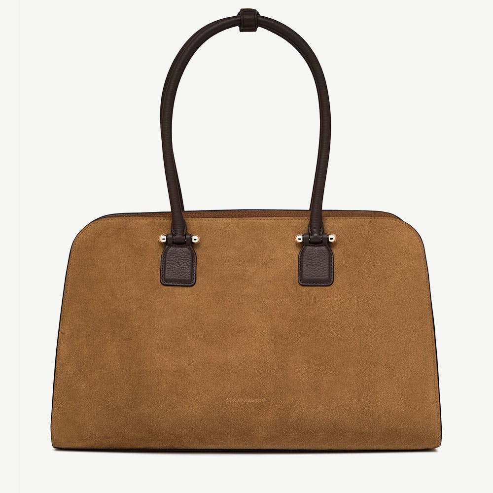 Georgia Maxi - Toffee Suede/Espresso | Strathberry | Strathberry