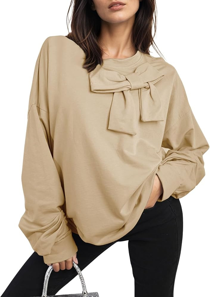 Cakulo 2024 Oversized Sweatshirts For Women Loose Fit Fall Fashion Crewneck Long Sleeve Casual Cu... | Amazon (US)