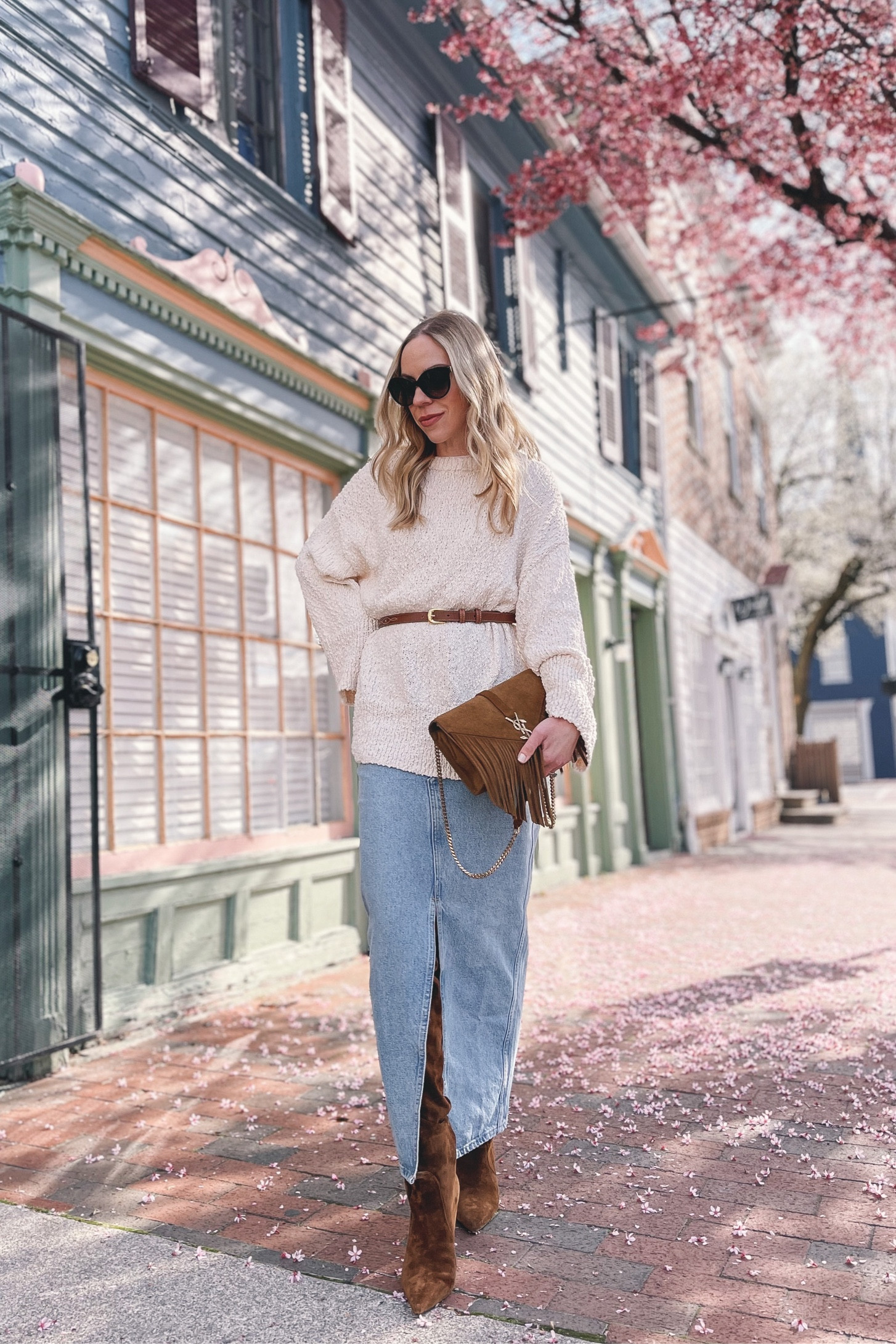 Spring outfit idea, long denim skirt, date night outfit, spring fashion 

#LTKunder100 #LTKSeasonal #LTKstyletip