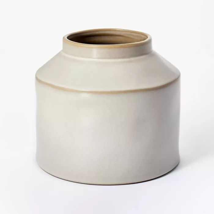 7" x 8" Carved Ceramic Vase Gray - Threshold™ designed with Studio McGee | Target