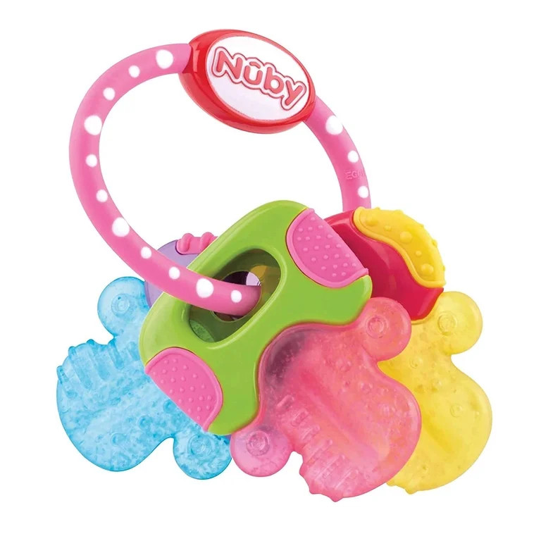 Nuby Soothing Teether, IcyBite Keys, 3+ Months, Pink, 1 Teether | Walmart (US)