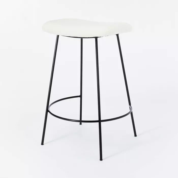 Clarkston Metal Counter Height Barstool with Upholstered Seat - Threshold™ designed with Studio... | Target